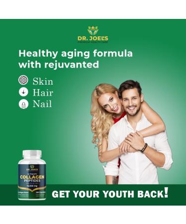 Dr. JOEL'S Multi Collagen Complex for Women and Men - Collagen Peptides Capsules with Biotin - Ultimate Collagen Pills 150 - Type I II III V & X - Made in The USA - Buy Online on GoSupps.com