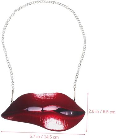 Yardenfun Lip Pendant Fashion Ornament Vintage Women Red Lip Wall Decor Wall Hanging Decor Metal Statue Woman Red 14.50X6.50X0.50CM - Buy Online on GoSupps.com