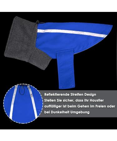 Slowton Winter Dog Coat - Warm Waterproof Jacket with Turtleneck & Reflective Stripes for Small & Medium Dogs | Adjustable Windproof Blue XL - Buy Online on GoSupps.com