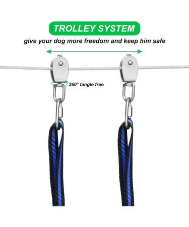X Xben 30m Dog Tie-Out Linen | Heavy-Duty Leash for Large Dogs | Trolley Runner for Camping & Outdoor Use | Includes 2.5m Bungee Runner & Tree Protection Loop - Buy Online on GoSupps.com
