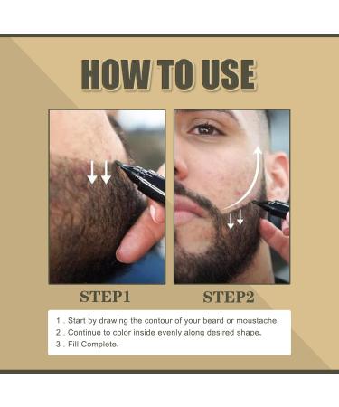 Diamalfi Pencil Beard Pencil Filler for Men Beard Filler for Men with 4 Tips Beard Kit Water Proof Beard Eyebrow Pen with Beard Brush Repair Beard Shape (Black-1pcs+Dark brown-1pcs) - Buy Online on GoSupps.com