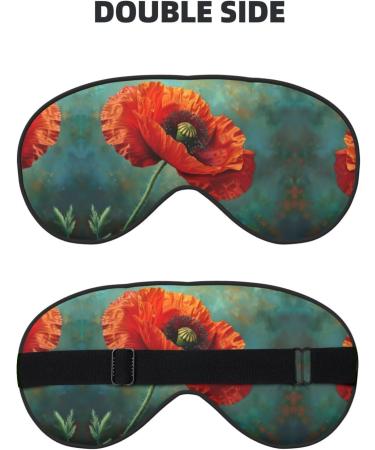Poppy Flower Print Eye Mask - Ultra-Soft Light-Blocking for Comfort & Restful Sleep | International Shipping Available - Buy Online on GoSupps.com