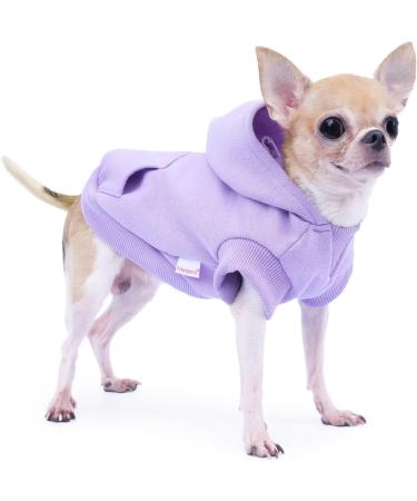 Frienperro 100% Cotton Small Dog Hoodie - Winter Warm Pet Sweatshirt for Chihuahua, Teacup Yorkie, Small Dogs - Purple X-Small - Buy Online on GoSupps.com