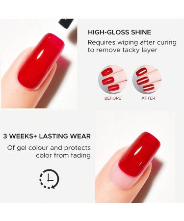 Gel Nail Polish Top Coat and Base Coat - 2Pcs No Wipe Top and Base Coat Gel Nail Polish Set - Soak Off UV Gel Polish - Gel Base Coat for Builder Gel - Natural Nails DIY Nail Art At Home - Buy Online on GoSupps.com