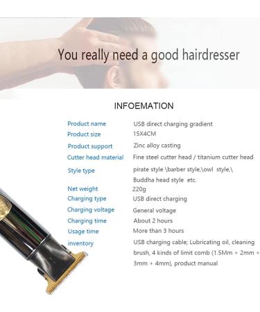 T9 Hair Trimmer Rechargeable Embossed Beard Trimmer for Men Rechargeable Barbershop Boldheaded Hair T-Blade Hair with 4 Guide Comb Fovolat -Silver Black - Buy Online on GoSupps.com