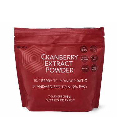 Xalya Cranberry Powder Unsweetened Cranberry Powder Pure Extract -10 to 1 Cranberries Ratio Standardized to 6.12 Percent PACs 7 Ounce Bag