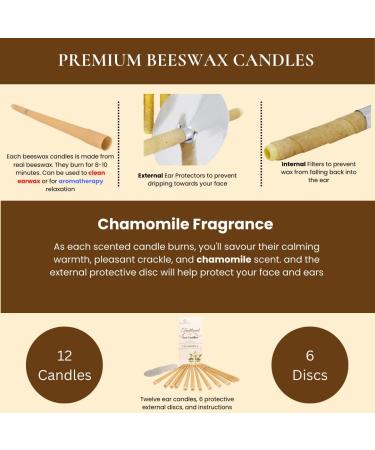 Aromabelle Chamomile Scented Hopi Ear Candles for Wax Removal - Set of 12 - Buy Online on GoSupps.com