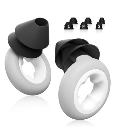 Ear Plugs for Sleeping Noise Reduction Reusable Silicone Ear Plugs for Hearing Protection 6 Ear Tips in S/M/L 33dB Noise Cancelling Earplugs for Sleep Concerts Snoring Work Travel Gray