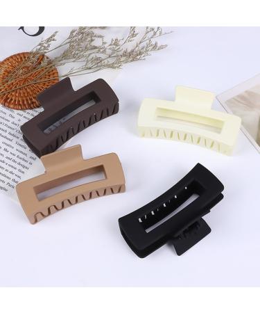 8 Pack Square Claw Clips for Thin Thick Hair Big and Small Hair Claw Clips Strong Hold Matte Rectangular Claw Hair Clips Hair Accessories for Women Girls (Neutral Color) - Buy Online on GoSupps.com