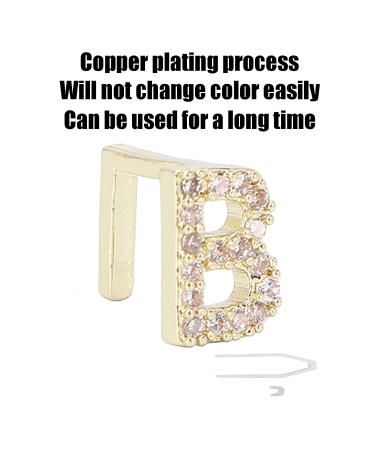 Hip Hop Teeth - Gold Single B Letter Shiny Dentures Accessories | Halloween Ornaments with Tweezers - International Shipping Available - Buy Online on GoSupps.com