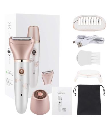 2-in-1 Electric Razor for Women | Wet & Dry Painless Hair Removal | Waterproof Body Shaver for Face, Legs, Underarms | Rechargeable Cordless Trimmer with 2 Heads - Buy Online on GoSupps.com