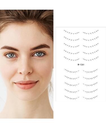 Lower Eyelash Stickers | Stick On Lower Eyelash Sticker Lash Sticker Water Transfer Ladies Lower False Eyelashes Lower Eyelash Sticker Fake Eyelashes for Girls W-1261 - Buy Online on GoSupps.com