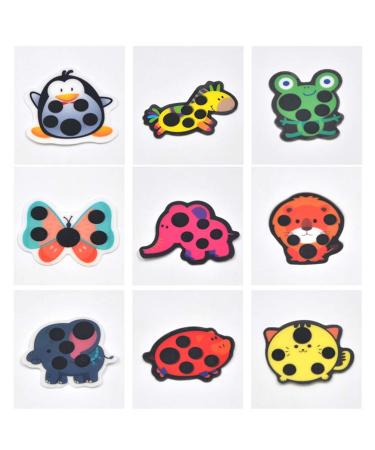 FOMIYES Forehead Temperature Stickers  9Pcs Cartoon Stick-on Fever Kids Stickers Baby Forehead Fever Patch for Kids Baby Adults (Random Style)