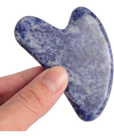 Handcrafted Loveliome Blue Point Gua Sha Crystal Jade Stone Board - Skincare Massage Tool for Relaxation and Therapy - Buy Online on GoSupps.com