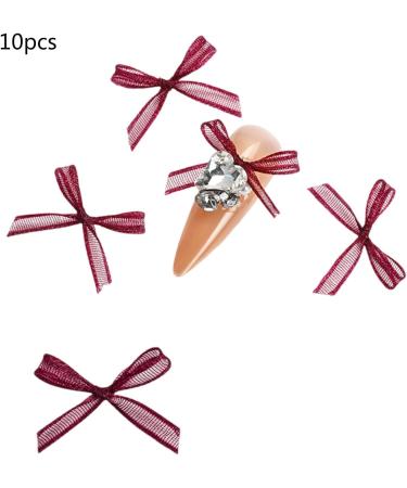 10x/set Organza Bowknot Nails Black White Nail Art Nail Art Decoration Nail Supplies for Salon 10x Nail Art Champagne Organza Bowknot Nails  - Buy Online on GoSupps.com