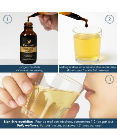  HERBOSIA HERBOSIA Shilajit Drops 60ml Liquid Food Supplement 100% Pure Himalayan Resin Rich in Fulvic Acids V - Buy Online on GoSupps.com