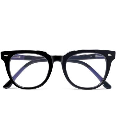 Kanastal Blaufilter glasses women blue light filter metal frame reading glasses men sleep computer glasses gaming reflective blue light glasses 1-black