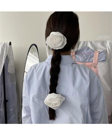 hgnxa Girls Flower Hair Clip Sweet Handmade Cute Hair Duckbill Clip Headwear Hair Accessories for Women Girls White - Buy Online on GoSupps.com