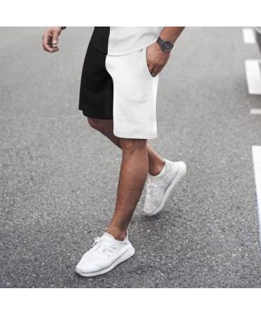 Wabtum Men's Summer Sport Set - Short Sleeve T-Shirt and Shorts [White, Size X-Large] - Buy Online on GoSupps.com