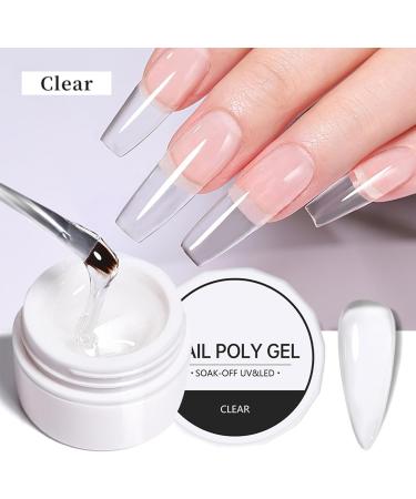 Nail Builder Gel Set Gel Nail Polish Kit 6 Color Hard Gel Builder Nail Extension Gel Clear White Pink Nude Poly Gel Nail Set for Nail Thicken & Strengthen Nail Art DIY for Women - Buy Online on GoSupps.com