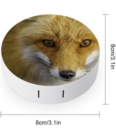 Cool Fox Round Case - Portable Contact Lens Kit with Mirror | Cute Lens Holder for Easy Storage - Buy Online on GoSupps.com