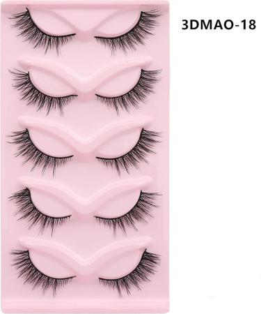 EINCORN 5 Pairs False Eyelash Cats Eye Lashes Thick Foxes Eyelashes Natural False Eyelash Artificial Eyelashes for Party - Buy Online on GoSupps.com