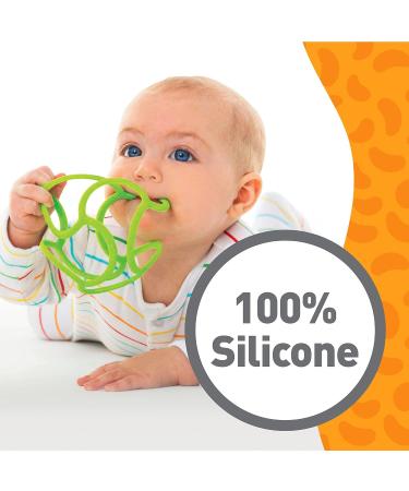 OgoBolli Teething Ring Tactile Sensory Ball Toy - Soft Non-Toxic Silicone - Green | Ages 3 Months - Buy Online on GoSupps.com