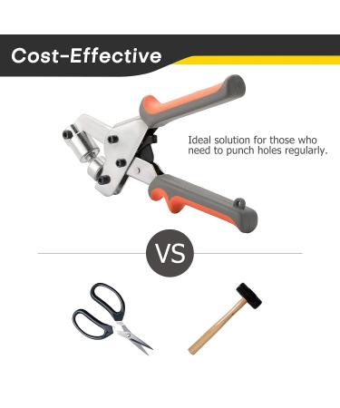 Acymner Handheld Hole Punch Pliers Grommet Tool Kit with 500PCS 3/8 Inch Silver Eyelets - Buy Online on GoSupps.com