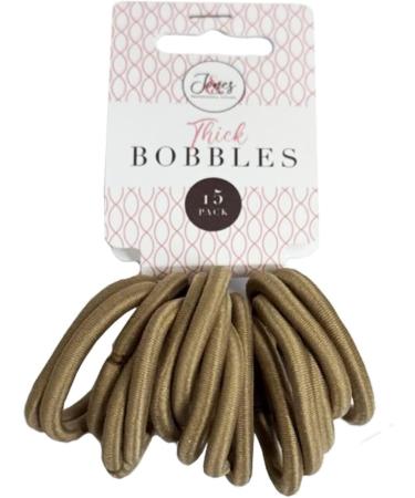 Lizzy 15x Thick Hair Bands | Snag Free Strong Elastic Bobbles Hair Ties For Girls Women Hair Accessories For School Any Other Occasion Ponytail Holders (Light Brown) - Buy Online on GoSupps.com