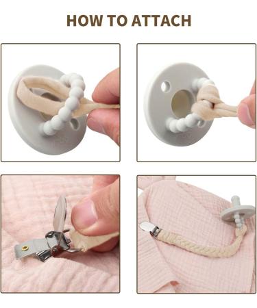 Buy WOOXDYUK 4-Piece Pacifier Chain Set | Cotton Pacifier Straps for Boys & Girls | Personalized Baby Gift - Buy Online on GoSupps.com
