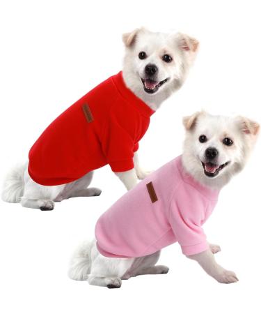 Hualisiji Dog Sweater Fleece for Large Dogs | Warm & Lightweight 3XL Sweatshirt Set in Red & Pink | Soft Easy to Wear - Buy Online on GoSupps.com