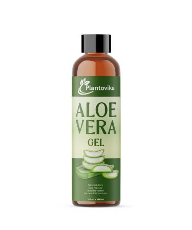Plantovika Aloe Vera Gel - Natural Hydrating Soothing for Face Skin Hair Sunburn - 8 Fl Oz
