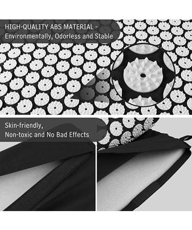 Acupressure Set | Relaxation & Pain Relief Pillow | Back & Neck Support | Stress & Sleep Aid - Travel-Friendly Black & White - Buy Online on GoSupps.com