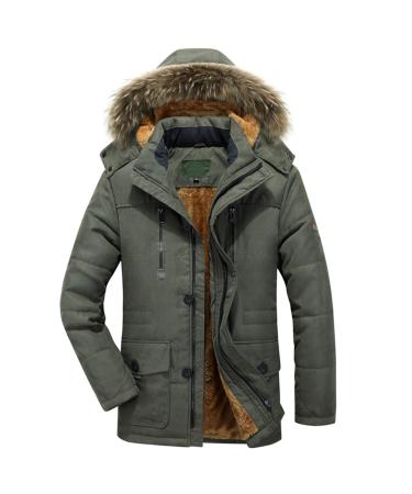 Hanxiulin plush jacket oversize warm lined fleecemantel fleece jacket men men on both sides transition jacket Stepp jacket Light outdoor fleece buffer coat with hood hoodies for men army green xxl