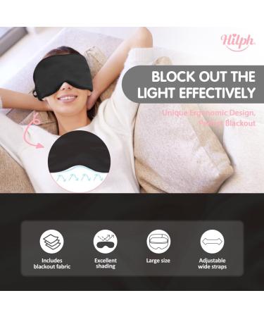 Hilph Black Satin Sleep Mask for Side Sleepers - Reusable, Adjustable Headband, 100% Blackout - Ideal for Travel, Yoga, and Naps - Buy Online on GoSupps.com