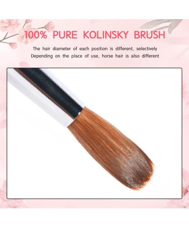 Pure Kolinsky Acrylic Nail Brush Size 12 - Pink Wood Handle - Professional Manicure Tool for DIY Home Salon - Cherry Blossom Pink - Buy Online on GoSupps.com