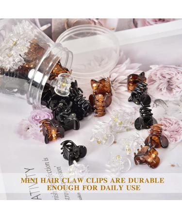 36 PCS Mini Hair Claw Clips for Women - 0.6 Inch Plastic Hair Jaw Clips for Styling Long Hair - Perfect Hair Accessories for Girls - Black Brown Clear - Buy Online on GoSupps.com
