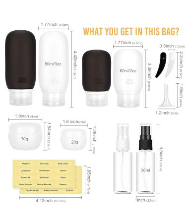 Morfone 13 Pack Leakproof Travel Bottles | TSA Approved Silicone Containers for Toiletries | Squeezable & Refillable 2oz 3oz | BPA Free - Buy Online on GoSupps.com