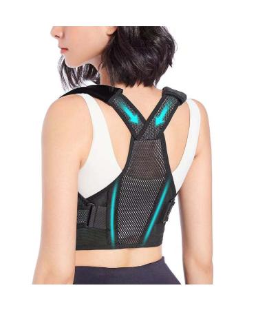 Posture Corrector for Women and Men Comfy Adjustable Upper Back Brace Back Straightener Improve Posture for Neck Shoulder Clavicle and Back Help Providing Pain Relief-L(28-40in) Large