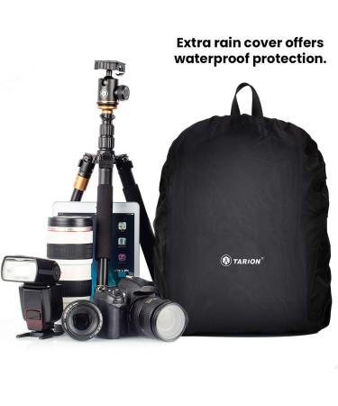 TARION Waterproof Camera Backpack with Laptop Compartment - Black | Large Capacity Photography Bag for DSLR, SLR Cameras, Lenses, and Tripod - Buy Online on GoSupps.com