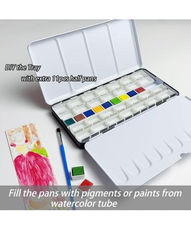 Large Empty Watercolor Tins Palette Paint Case with 28 Full Pans - Metal Tin Watercolor Palette Box - Buy Online on GoSupps.com