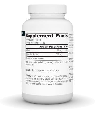 Source Naturals Chondroitin Sulfate Support for Joint Tissue* - 600 mg 120 Capsules - Buy Online on GoSupps.com