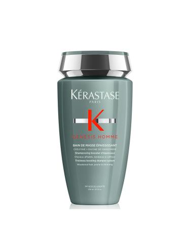 KERASTASE Genesis Homme Bain De Masse Shampoo For Men | Thickening & Strengthening Shampoo | Cleanses Hair & Scalp | For Weakened Hair| 8.5 Fl Oz