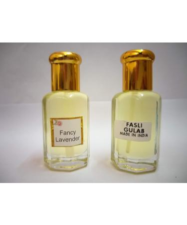 Rose (Gulab Fasli) and Fancy Lavender Attar/Ittar Concentrated Perfume Oil - 10+10 ml Rose Fragrance and Lavender Aroma - Buy Online on GoSupps.com