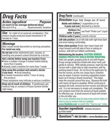 Fleet Liquid Glycerin Suppositories 4 Bottles x 7.5 mL (Pack of 5) - Buy Online on GoSupps.com