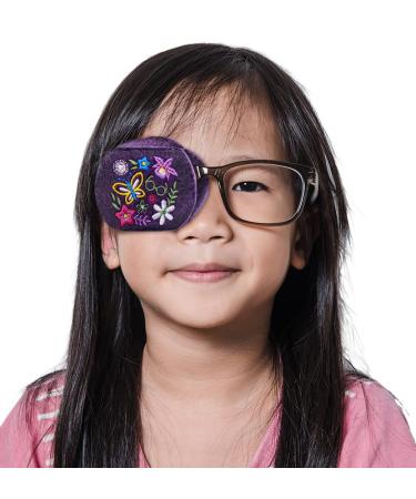 Eye Patch- Flowers Eyeglass Eye Patch for Children by Patch Pals (Right Eye Coverage)