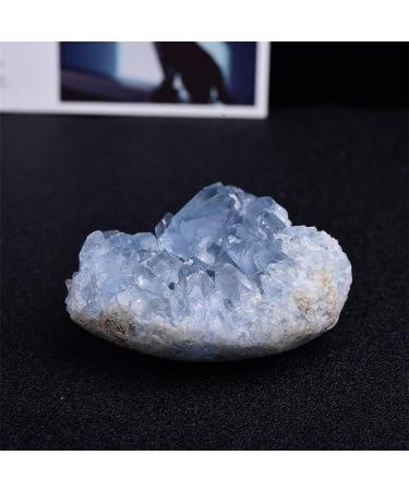 Room Decoration Natural Crystals and Stones Natural Beautiful Madagascar Celestite Crystal Raw Cluster Sky Blue Geode Rough Specimen for Decoration (Size : 80-100g) - Buy Online on GoSupps.com