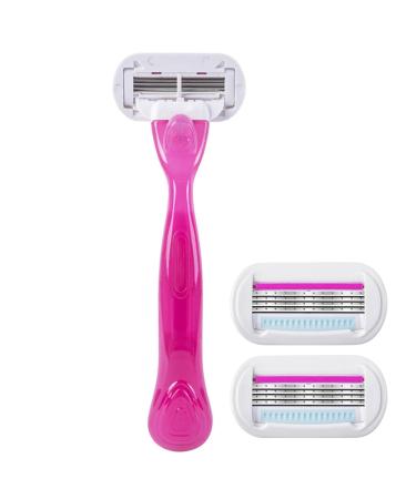 Aibyks women's razor |Portable women's rasier knife set Lady Shaver with 4-layer blade leg private body hair with protective mesh blade