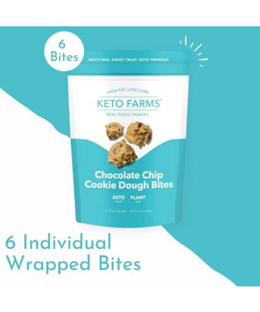 Keto Farms Chocolate Chip Keto Cookie Dough Bites - Protein Snacks, Low Carb, Vegan, Gluten Free - Buy Online on GoSupps.com