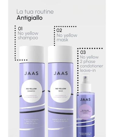 JAAS Professional anti-yellow shampoo for white bleached blonde or gray hair. Deeply moisturizes neutralizes and neutralizes unwanted golden reflections. 250 ml - Buy Online on GoSupps.com